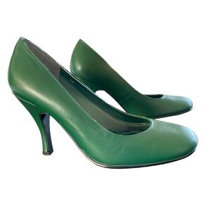 Cami Green Leather Pumps Women’s Size 5